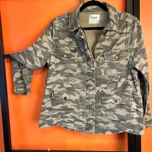 Mudd Camo Utility Jacket XL | Y2K Military Style Cargo Jacket Grunge Streetwear